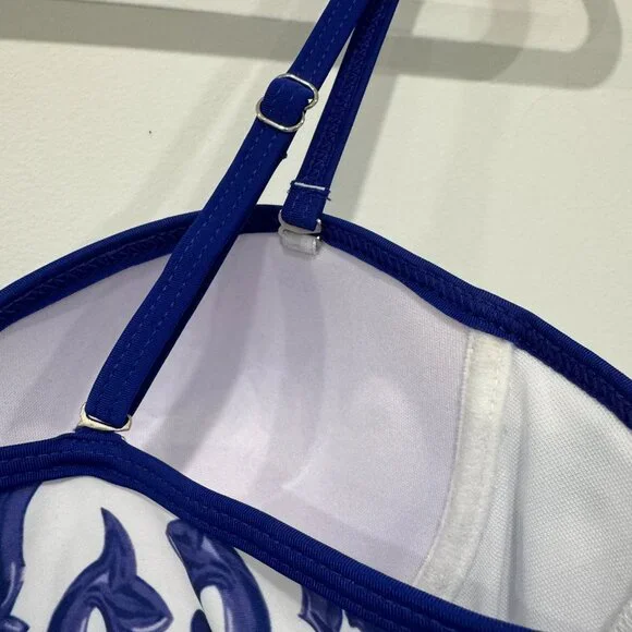 NEW Porcelain Pattern One-Piece Swimsuit and Cover Up Skirt, Size M - Picture 12 of 17